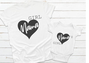 Girl Mama ladies t-shirt and Mama's Girl baby vest set mother's day twinning