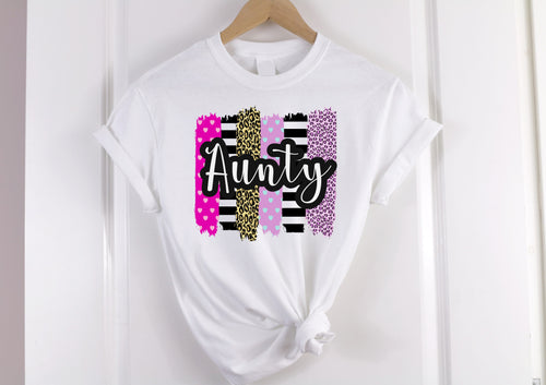 AUNTY summer brush strokes print Ladies t-shirt