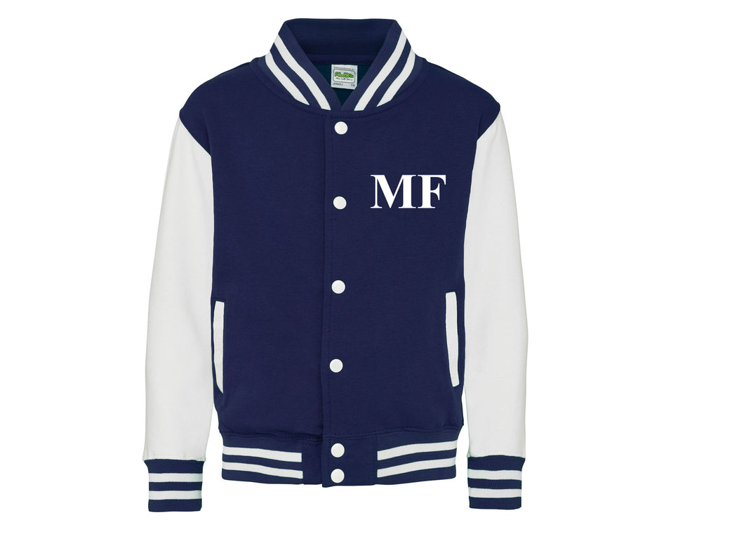 Copy of Personalised varsity jacket- navy /white - your initials