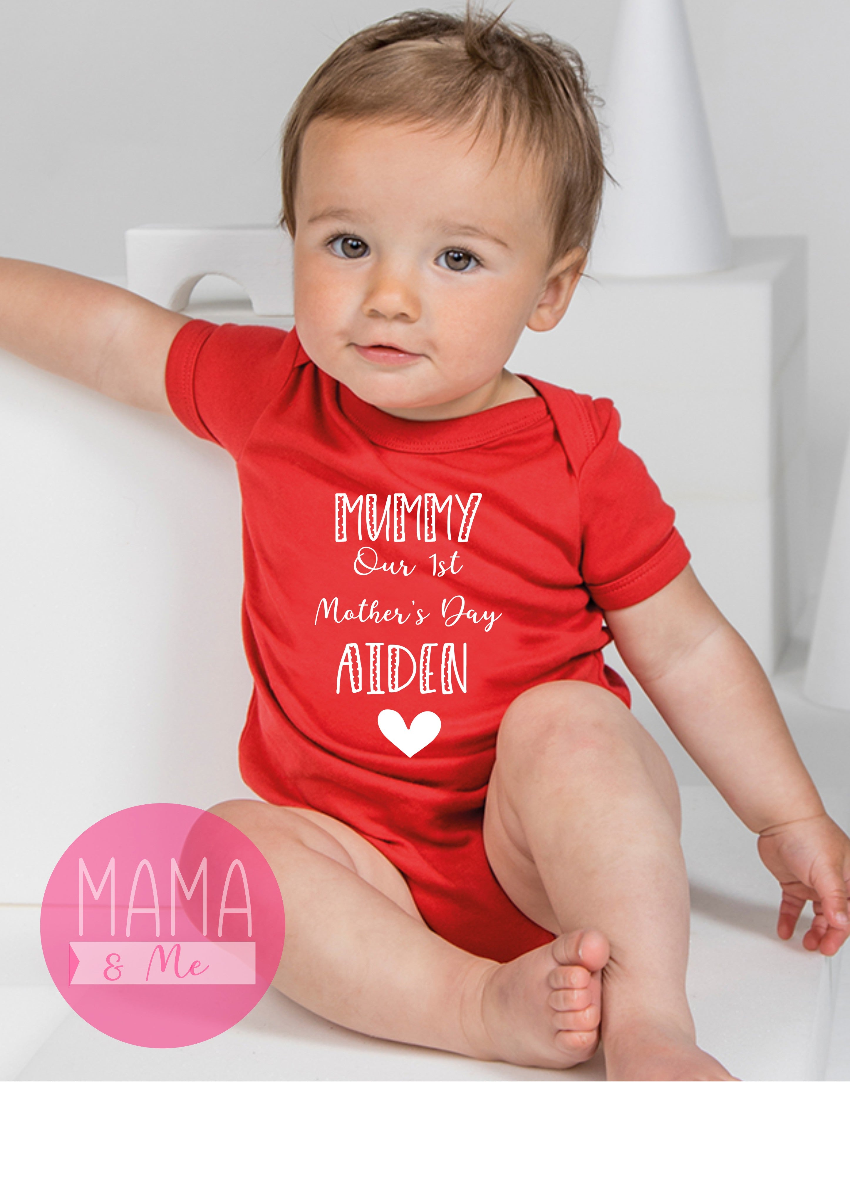 Personalised Our 1st Mother s Day Mummy Kids name print baby vest Mama Me Personalised clothing