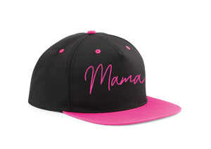 Personalised Mama print ladies varsity cap - pink/black