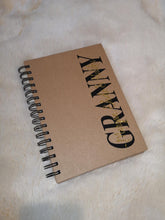 Load image into Gallery viewer, Personalised Mum / Gran / Nanny notebook - glitter kids names