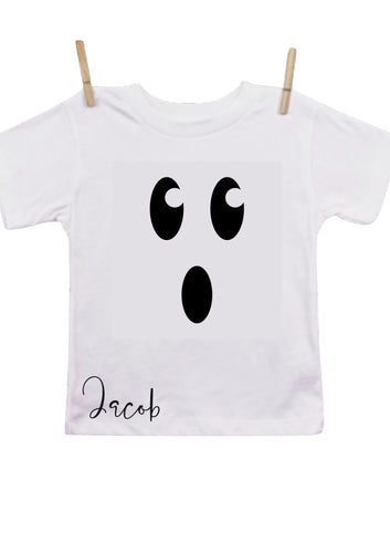 Personalised Halloween twinning print kids t-shirt - ghost