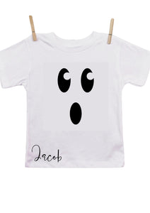 Personalised Halloween twinning print kids t-shirt - ghost