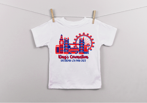 King's Coronation keepsake kids tee - London print